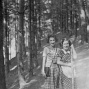 Dori Kratz and a cousin  vacationing in Romania.I laways loved seeing my Auntie on her outdoors outing with the traditional native carved walking sticks the peasants made.This picture is from sometime in the 1930's.Carpathia and Northern Romania look beautiful and remind me a lot of Maine in the USA where I live.